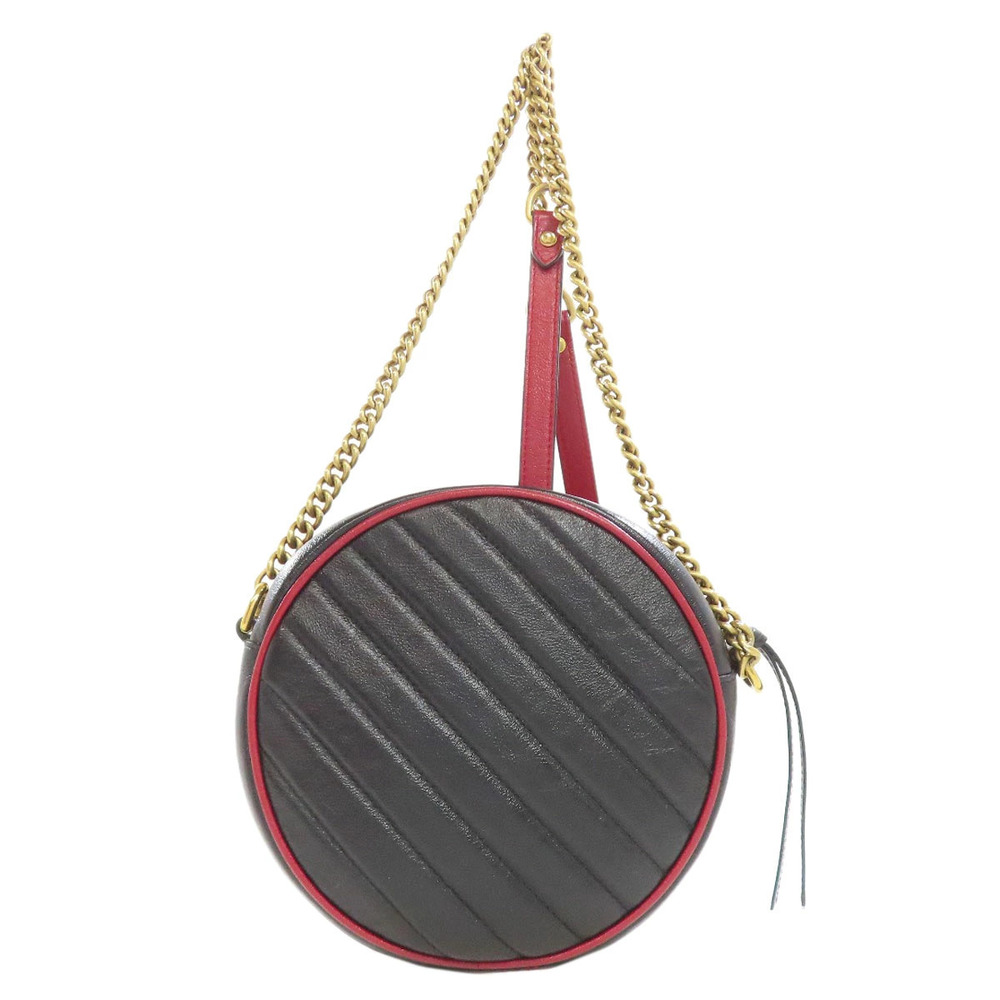 Gucci Leather Chain Round Bag Shoulder